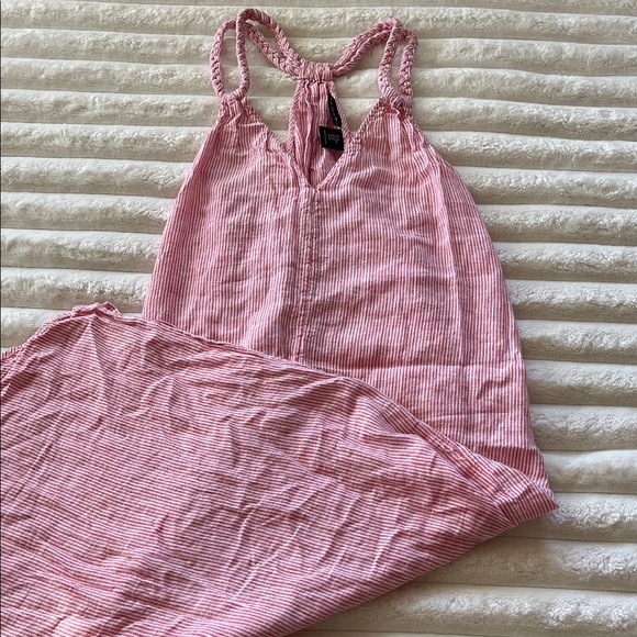 Tahari Striped Braided Straps Linen Cover Up Dress! - Picture 4 of 8